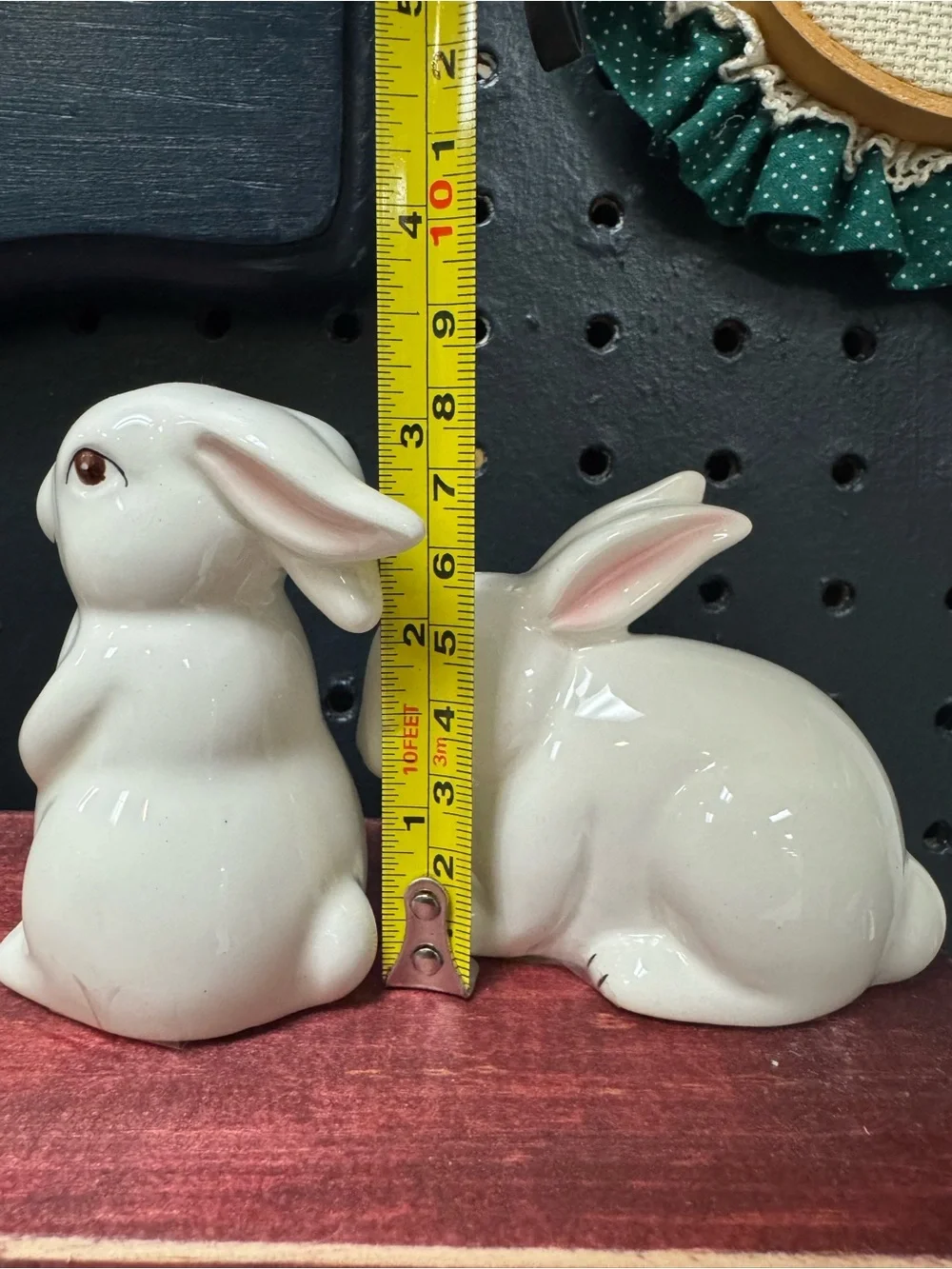 Pier 1 White Bunny Rabbit Ceramic Salt & Pepper Shaker Set Cottagecore Farmhouse